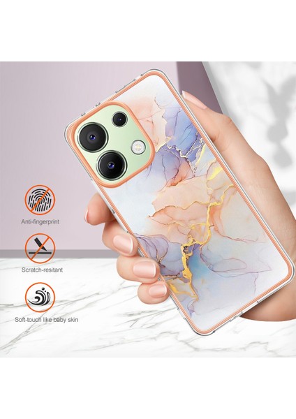 Xiaomi Redmi Note 13 4g Kılıf Elektroliz Koruyucu Tpu Telefon Kapağı-Samanyolu Mermer Beyaz (Yurt Dışından)