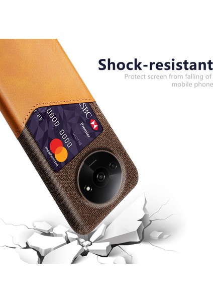 Xiaomi Poco C61 4g Koruyucu Kılıf Kart Yuvası Pu+Pc Telefon Kapağı-Turuncu (Yurt Dışından) modelleri