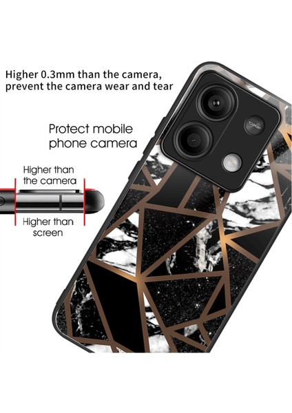 Xiaomi Redmi Note 13 5g Temperli Cam Kasa Mermer Desen Tasarımı Telefon Kapağı Tarzı Q Için (Yurt Dışından)