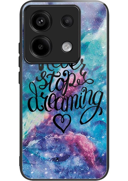 Xiaomi Redmi Için Not 13 Pro 5g Kılıf Temperli Cam + Tpu Desen Baskı Geri Telefon Kapağı-Asla Hayal Etmeyi Durdurmayın (Yurt Dışından)