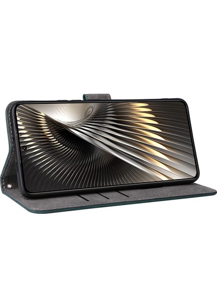 Xiaomi Poco F6 5g Kılıf Için Rfıd Engelleme Kart Tutucu Bilek Kayışı ile Koruyucu Kapak-Yeşil (Yurt Dışından) modelleri