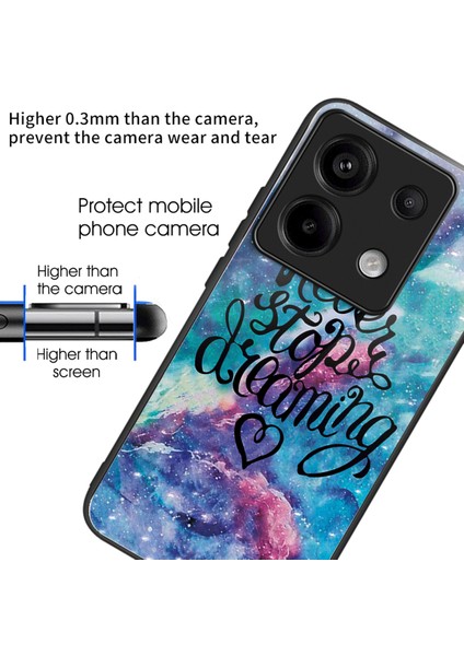 Xiaomi Redmi Için Not 13 Pro 5g Kılıf Temperli Cam + Tpu Desen Baskı Geri Telefon Kapağı-Asla Hayal Etmeyi Durdurmayın (Yurt Dışından) fiyatları