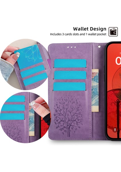 Xiaomi Poco F6 5g Kılıf Pu Deri Geyik Baskılı Cüzdan Telefon Kapağı-Mor (Yurt Dışından) modelleri