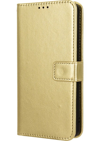 Xiaomi Poco F6 5g Kılıf Bilek Kayışı Crazy Horse Doku Manyetik Toka Telefon Kapağı-Altın (Yurt Dışından) fiyatları