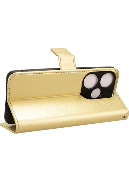 Xiaomi Poco F6 5g Kılıf Bilek Kayışı Crazy Horse Doku Manyetik Toka Telefon Kapağı-Altın (Yurt Dışından) fırsatları