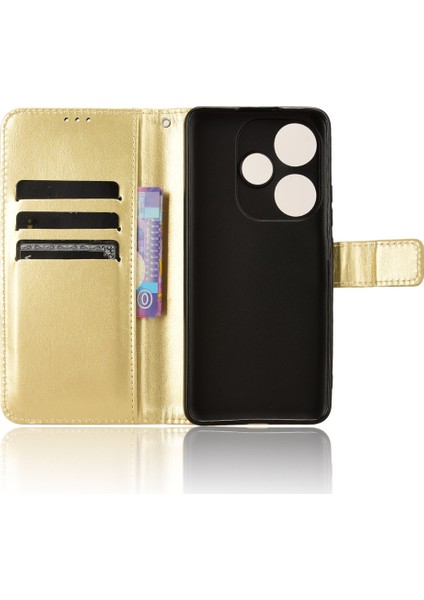 Xiaomi Poco F6 5g Kılıf Bilek Kayışı Crazy Horse Doku Manyetik Toka Telefon Kapağı-Altın (Yurt Dışından) indirimleri