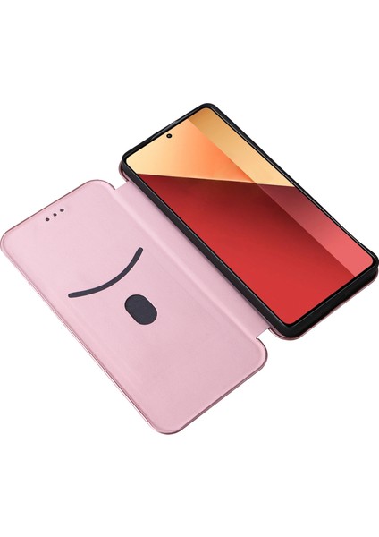 Xiaomi Redmi Note 13 Pro 4g Kılıf Karbon Fiber Doku Pu Deri Telefon Kapağı-Gül Altın Için (Yurt Dışından) modelleri