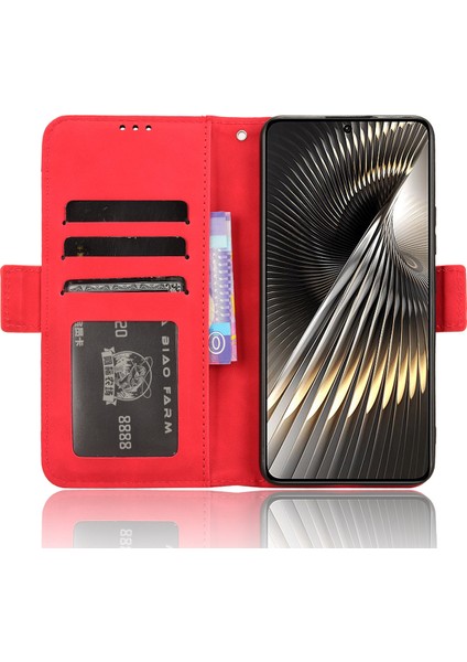 Xiaomi Poco F6 5g Kılıf Çoklu Kart Yuvalı Cüzdan Telefon Deri Kapak-Kırmızı (Yurt Dışından) modelleri