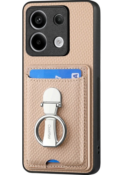 C1-9 Xiaomi Redmi Için Not 13 Pro 5g Kickstand Kılıf Karbon Fiber Doku Deri + Tpu + Pc Telefon Kapağı-Bej (Yurt Dışından) fiyatları