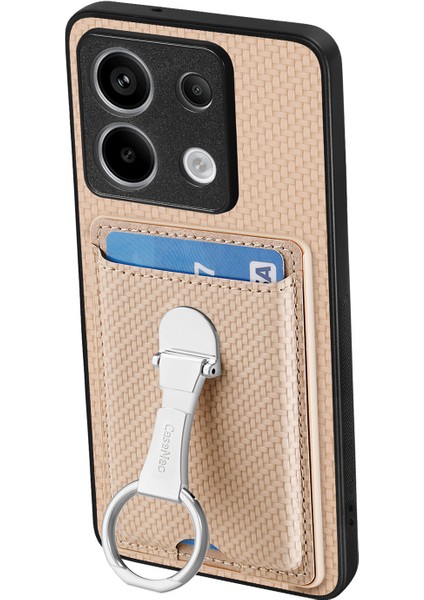 C1-9 Xiaomi Redmi Için Not 13 Pro 5g Kickstand Kılıf Karbon Fiber Doku Deri + Tpu + Pc Telefon Kapağı-Bej (Yurt Dışından) modelleri