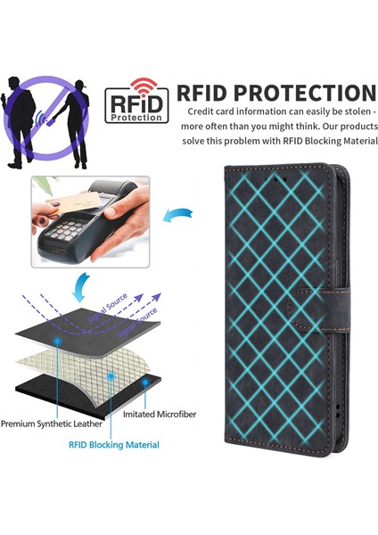 Xiaomi Poco F6 5g Kılıf Için Rfıd Engelleme Kart Tutucu Bilek Kayışı ile Koruyucu Kapak-Siyah (Yurt Dışından) fiyatları