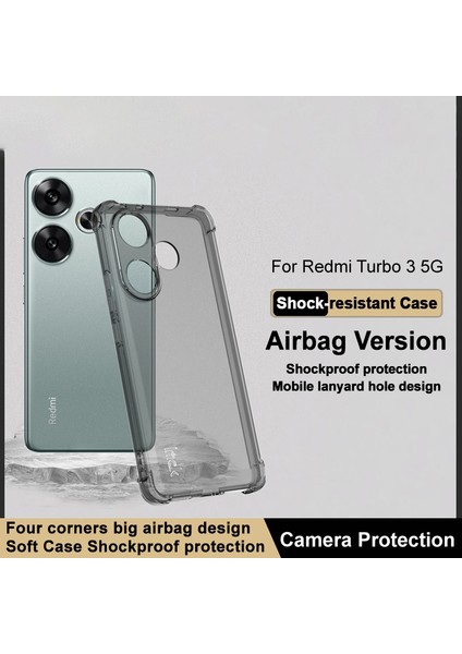 Xiaomi Poco F6 5g Şeffaf Tpu Kılıf Anti-Drop Hava Yastığı Koruma Telefon Kabuk-Şeffaf Siyah Için (Yurt Dışından) fiyatları