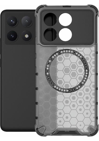 Xiaomi Poco F6 Pro 5g Manyetik Kılıf Petek Tpu+Pc Ince Telefon Kapağı-Gri (Yurt Dışından) modelleri