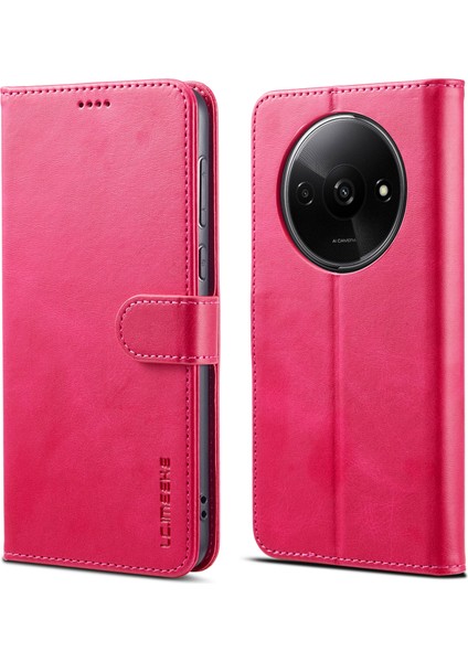 Xiaomi Poco C61 4g Kılıf Buzağı Dokusu Flip Standı Darbeye Dayanıklı Telefon Kapağı-Gül (Yurt Dışından)