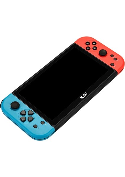 X80 7.0 Inç Hd Ekranlı El Oyun Konsolu 20000 Oyun Mavi Kırmızı