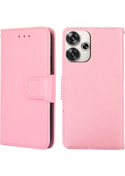 Xiaomi Poco F6 5g Kılıf Darbeye Dayanıklı Deri Flip Folio Telefon Kapağı-Pembe (Yurt Dışından)