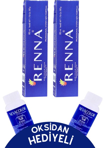 Tüp Boya 60 ml 5-9 Açık Kahve Tütün 2li Set Oksidan Hediyeli