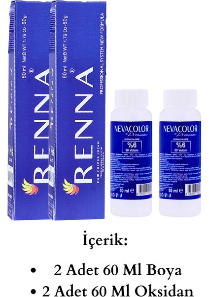 Tüp Boya 60 ml 5-9 Açık Kahve Tütün 2li Set Oksidan Hediyeli