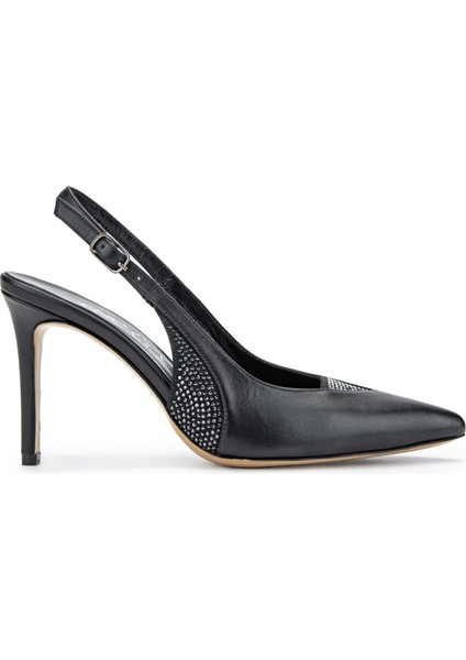 Kadın Siyah Deri Topuklu Ayakkabı 22 3129 Bn Ayk Y24 Sıyah Dr