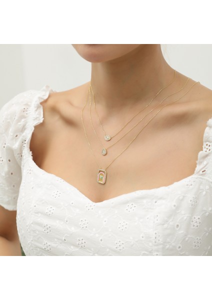 Jewelry 14 Ayar Altın Markiz Taşlı Göz Kolye KRS-N152-14GNZ fiyatları