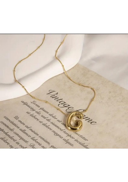 Balon Harf Kolye. Gold Renk( G Harf )