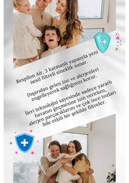 70X140CM | Yeni Nesil Sineklik | Pencere Toz Polen Koku Filtresi | Rulo Sineklik | Respilon Odera