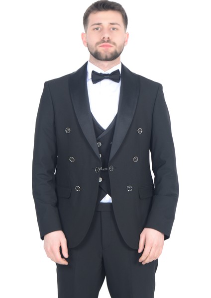 Cengiz Inler Kruvaze Saten Şal Yaka Yelekli Damatlık fırsatları