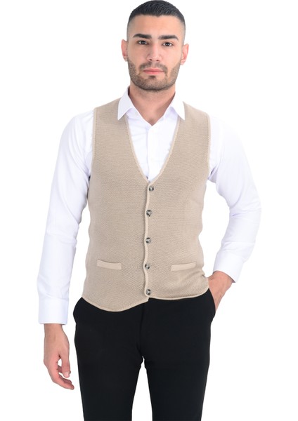 Cengiz Inler Düğmeli Erkek Triko Yelek modelleri