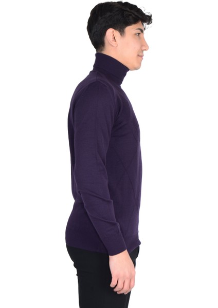 Cengiz Inler Tam Balıkçı Yaka Karo Desen Yünlü Erkek Triko Kazak fırsatları