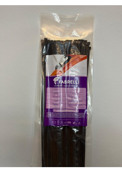 3,6x300mm Siyah Naylon(Plastik) Kablo Bağı ( 100 Adet )