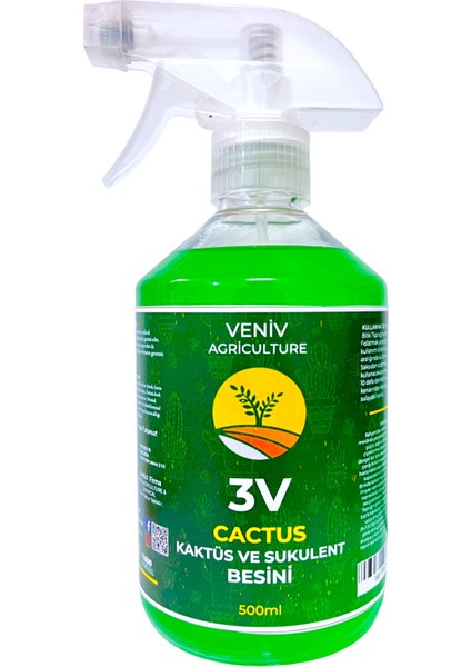 3V Cactus- Kaktüs ve Sukulent Besleme ve Çoğaltma Besini 500 ml