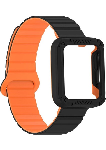 Mi Watch Lite / Redmi Watch 2 Lite Uyumlu Magnetik Silikon Kordon & Kasa Koruma 2 In 1 Premium Kayış