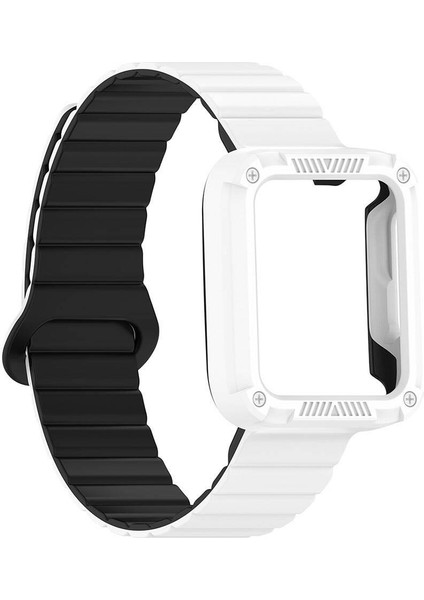 Mi Watch Lite / Redmi Watch 2 Lite Uyumlu Magnetik Silikon Kordon & Kasa Koruma 2 In 1 Premium Kayış