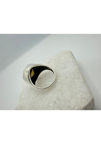 Yuvarlak Zultanit Taşlı Işlemesiz Gümüş Erkek Yüzük modelleri