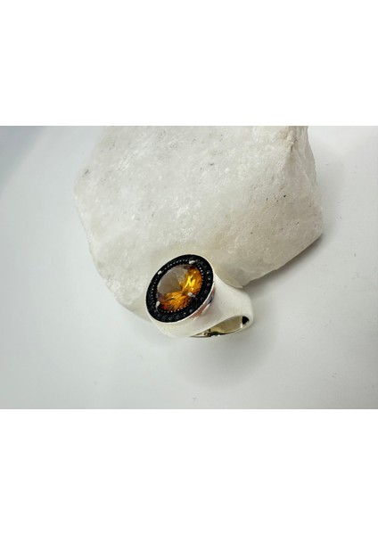 Yuvarlak Zultanit Taşlı Işlemesiz Gümüş Erkek Yüzük fırsatları