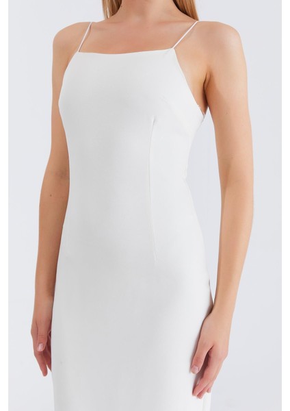 Kadın Ekru Askılı Uzun Elbise fırsatları