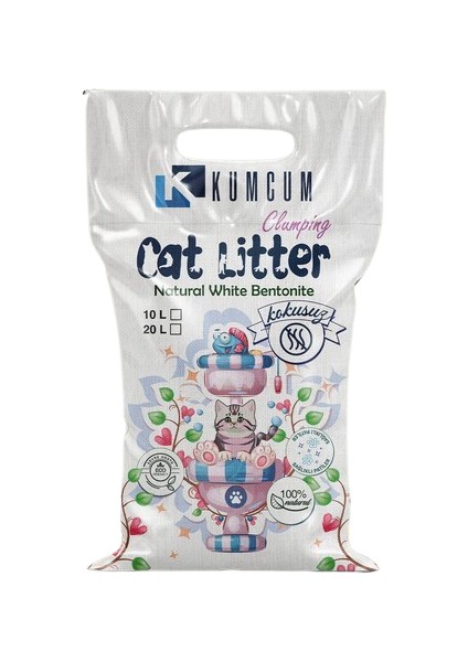 Cat Litter Doğal Organik Naturel Bentonit Kedi Kumu 20 L - 15 KG