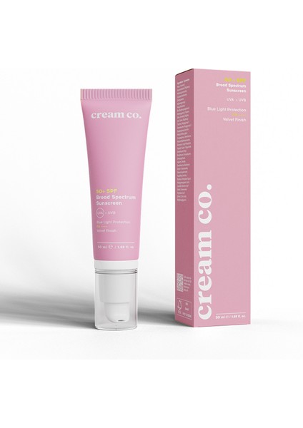 Cream Co. Leke Karşıtı Aydınlatıcı Cilt Tonu Eşitleyici Yüz Güneş Kremi SPF 50+ Tüm Cilt Tipleri