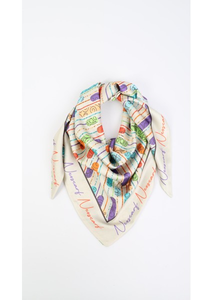 Çift Desenli Krem Üçgen Bandana modelleri