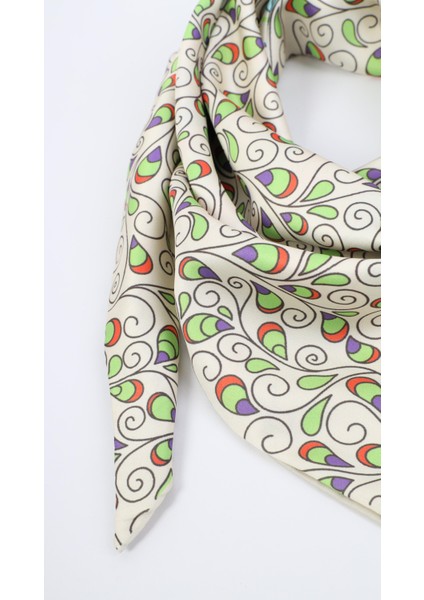 Çift Desenli Krem Üçgen Bandana indirimleri