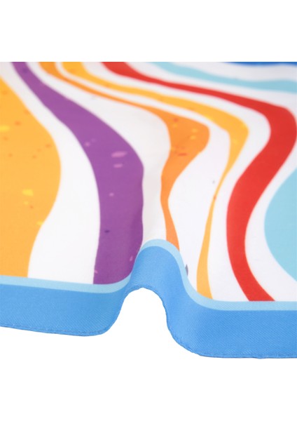 Çizgi Desen Mavi Soft Fular 70X70 cm Kare