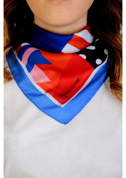 Çizgi Desen Pembe Soft Fular 70X70 cm Kare