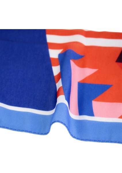 Çizgi Desen Pembe Soft Fular 70X70 cm Kare fiyatları