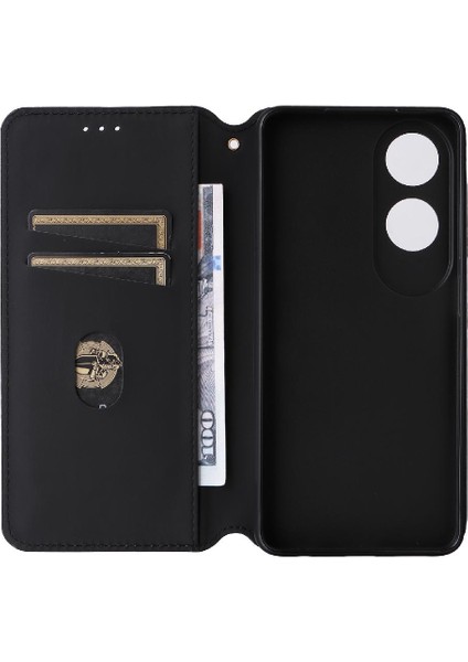 Oppo A60 4g 3D Desen Kart Yuvaları Için Kılıf Tutucu Pu Deri Manyetik (Yurt Dışından)