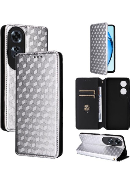 Oppo A60 4g 3D Desen Kart Yuvaları Için Kılıf Tutucu Pu Deri Manyetik (Yurt Dışından)