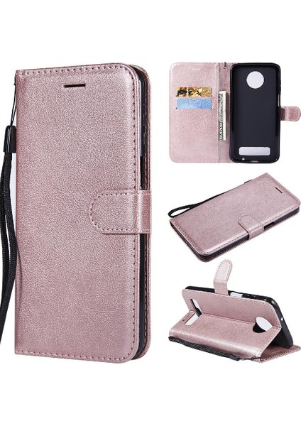 Motorola Moto Z3 Oyun Klasik Düz Renk ile Yüksek Kalite Için Flip Case (Yurt Dışından)