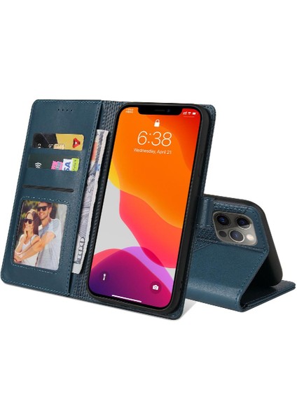 Iphone 12 Için Flip Case Pro Max Premium Deri Kickstand Üç Kart (Yurt Dışından)