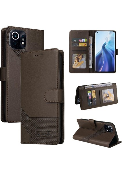 Xiaomi 11 Kickstand Üç Kart Yuvaları Premium Deri 4 Için Flip Case (Yurt Dışından) indirimleri
