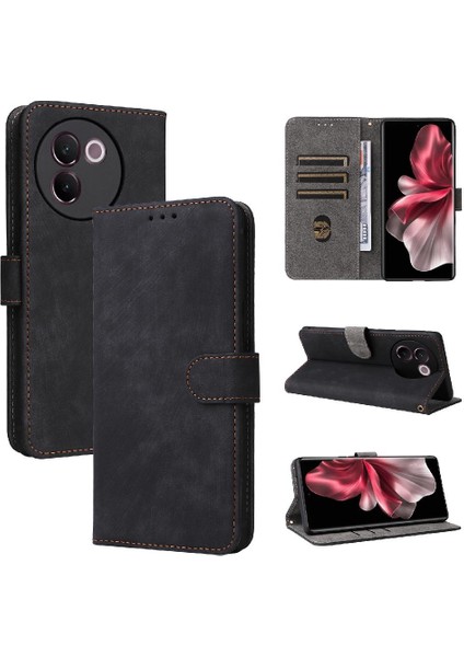 Vivo V30E 5g Rfid Engelleme Pu Deri Flip Folio Cüzdan Kartı Için Kılıf (Yurt Dışından)