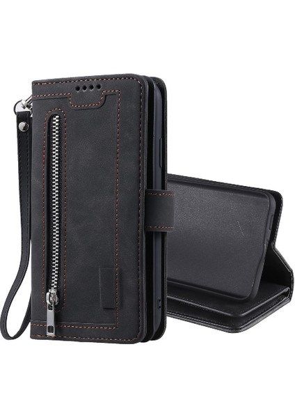 Samsung Galaxy S21 Kickstand Pu Deri Cüzdan 9 Kart Yuvaları Için Flip Case (Yurt Dışından)